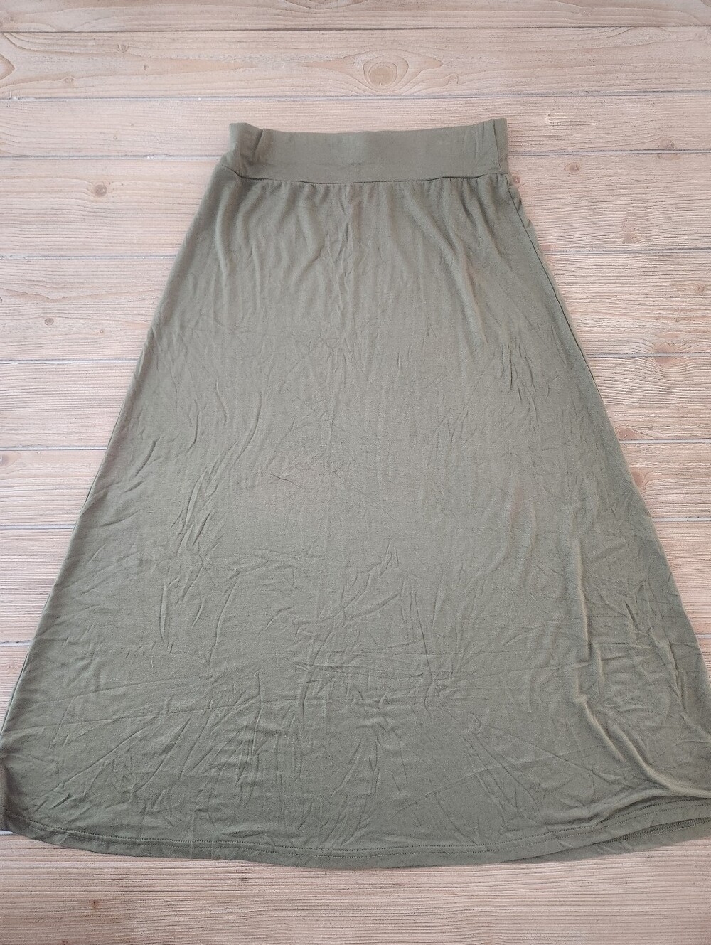 Women's Olive A-Line Maxi Skirt